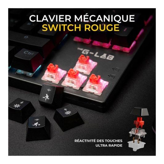 Clavier mécanique gamer THE G-LAB MERCURY switch rouge