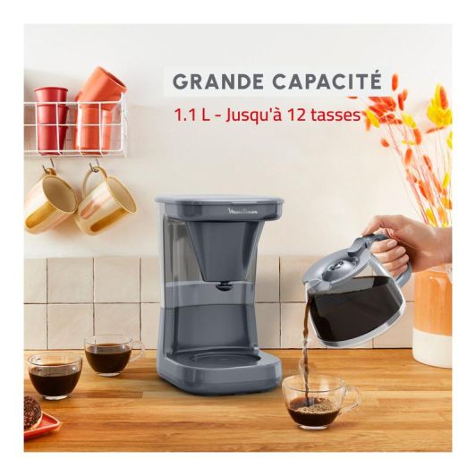 Cafetière MOULINEX FG1M1BBE0 PLAINO gris