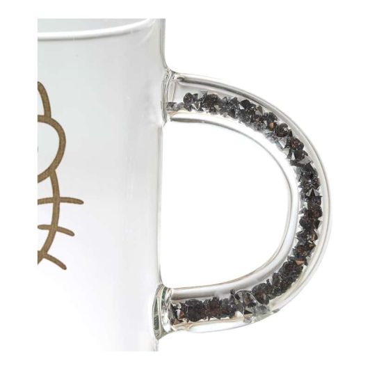 Mug verre 30CL Hello Kitty anse paillettes