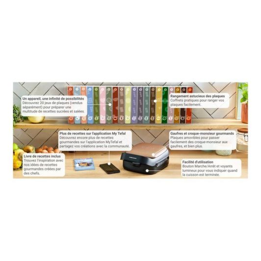 Gaufrier TEFAL + Croque-monsieur Snack collection - SW863J