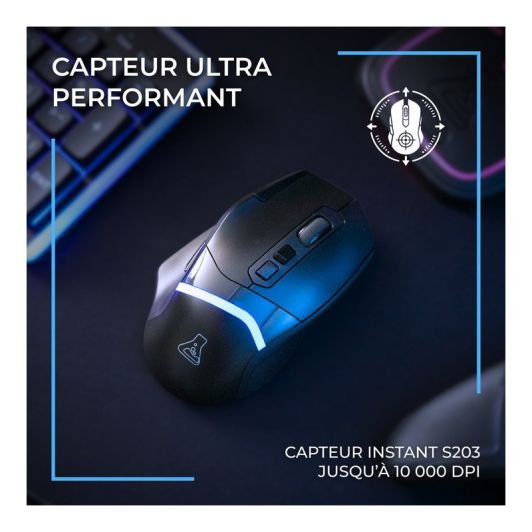 Souris gaming THE G-LAB KULT PALLADIUM sans fil RGB 10 000DPI Bluetooth et 2.4Ghz