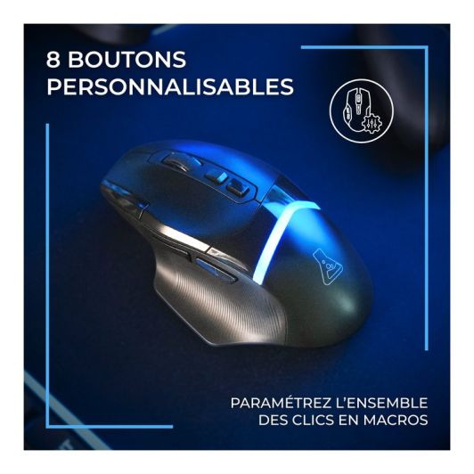 Souris gaming THE G-LAB KULT PALLADIUM sans fil RGB 10 000DPI Bluetooth et 2.4Ghz