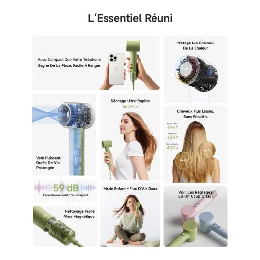 Sèche-cheveux BLDC - LAIFEN Mini - Jungle Green