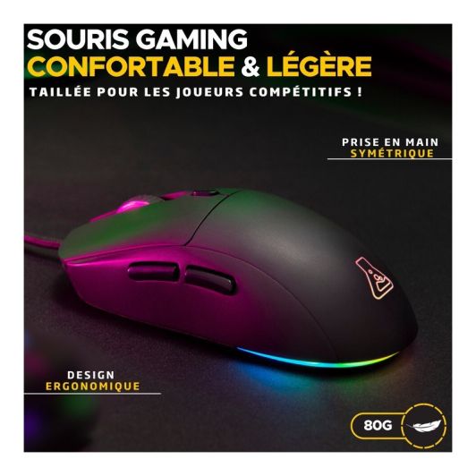 Souris gaming THE G-LAB KULT COBALT filaire 12800Dpi 80gr