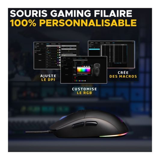 Souris gaming THE G-LAB KULT COBALT filaire 12800Dpi 80gr