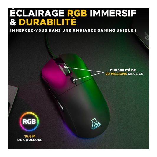 Souris gaming THE G-LAB KULT COBALT filaire 12800Dpi 80gr
