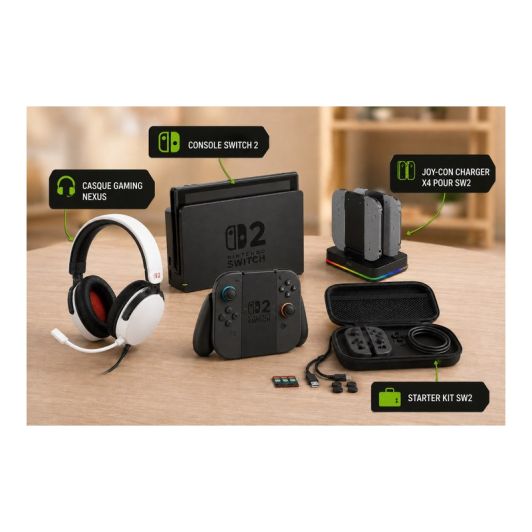 Pack Console NINTENDO Switch 2 + 3 accessoires