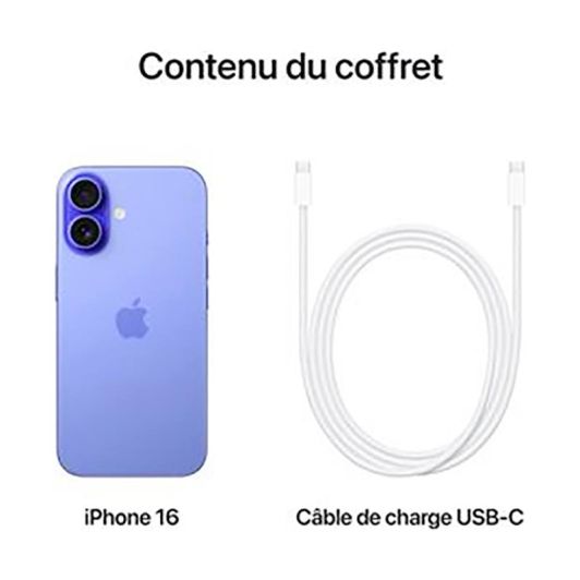 APPLE iPhone 16 128Go Bleu Outremer