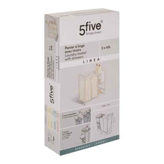 Rangement étagère + paniers à linge 45L