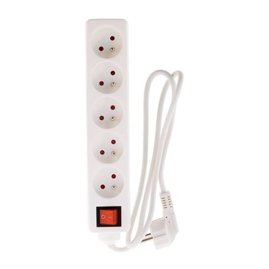 Multriprise ELECTRO DEPOT 5 prises avec interrupteur Blanche - Cable 1m