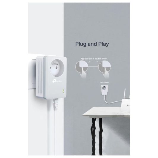 CPL DUO TP-Link AV600 Mbps avec prise intégrée - TL-PA4015PKIT