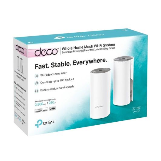 Système wifi Mesh TP LINK + 2ports Fast ethernet Deco E4 ( pack-2)