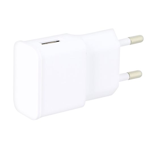 Chargeur secteur USB HIGH ONE 2,4AA + Câble Lightning / USB 1M Blanc