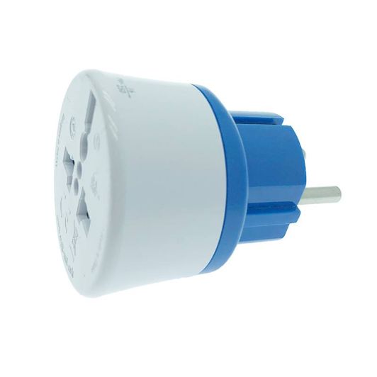 Adaptateur WATT AND CO Monde vers France Bleu et blanc