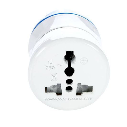 Adaptateur WATT AND CO Monde vers France Bleu et blanc