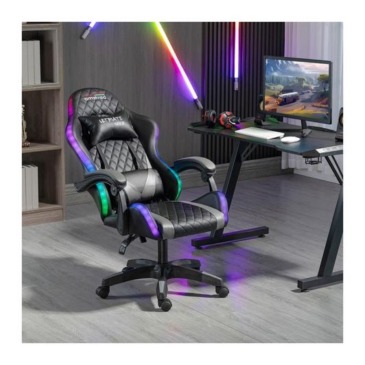 Chaise gaming AMSTRAD AMS ULTIMATE LED Noir