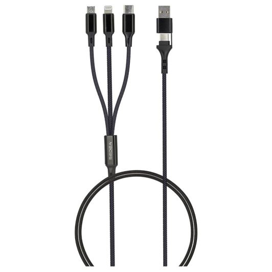 Câble 3 en 1 Lightning, Micro USB et USB-C / USB et USB-C SEDEA Noir