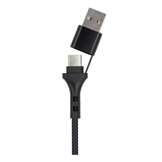 Câble 3 en 1 Lightning, Micro USB et USB-C / USB et USB-C SEDEA Noir