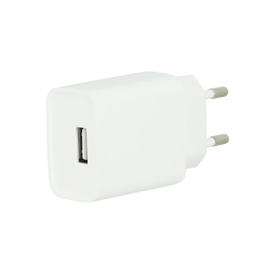 Chargeur secteur USB HIGH ONE 2,4AA + Câble Lightning / USB 1M Blanc