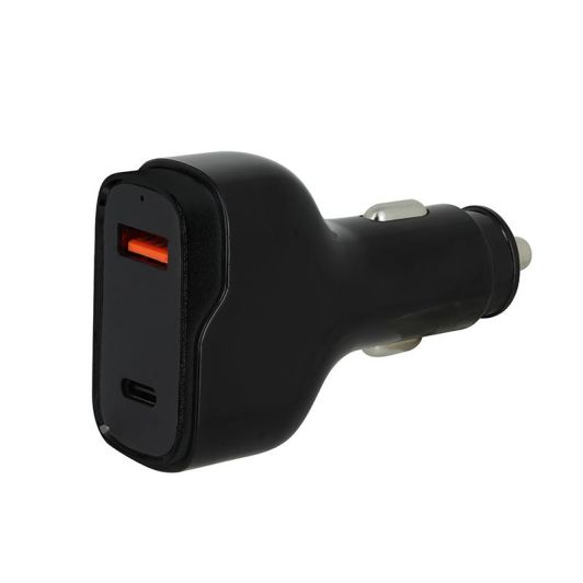 Chargeur allume cigare 2 ports USB-C et USB EDENWOOD 83W et + Câble USB-C / USB-C 1M Noir