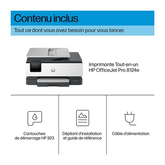 Imprimante multifonction HP OJ PRO 8124e éligible instant ink